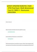 LATEST UPDATED NUR2755 / NUR 2755 Final Exam  Multi dimensional Care IV / MDC 4 – Rasmussen 2023/2024