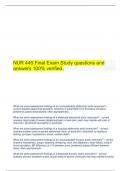  NUR 445 Final Exam Study questions and answers 100% verified.