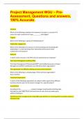 Project Management WGU &ndash; Pre Assessment&comma; Questions and answers&comma;  100&percnt; Accurate&period;  2024 UPDATE