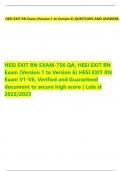 HESI EXIT RN Exam (Version 1 to Version 6) QUESTIONS AND ANSWERS