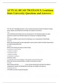 ACTUAL HCAD 750 EXAM 5; Louisiana State University Questions and Answers