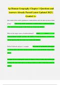 Ap Human Geography Chapter 1 Questions and Answers Already Passed Latest Updated 2023 &vert; Graded A&plus;