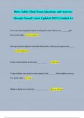 Drive Safely Final Exam Questions and Answers Already Passed Latest Updated 2023 &vert; Graded A&plus;