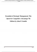 TEST BANK for Essentials of Strategic Management: The Quest for Competitive Advantage 7th Edition by John E Gamble Updated A+