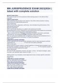 MN JURISPRUDENCE EXAM 2023&vert;2024 &vert; latest with complete solution