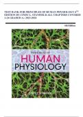 TEST BANK FOR PRINCIPLES OF HUMAN PHYSIOLOGY 6TH  EDITION BY CINDY L. STANFIELD ALL CHAPTERS COVERED 1-24 GRADED A+ 2023-2024