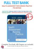 Test Bank For Health Assessment for Nursing Practice 7th Edition By Susan Fickertt Wilson (2022-2023), 9780323661195, Chapter 1- 24 Complete Questions And Answers A+
