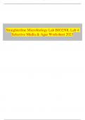 Straighterline Microbiology Lab BIO250L Lab 4 Selective Media & Agar Worksheet 2023.