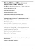 Florida 2-20 General Lines Insurance questions and verified answers 