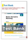A+ Test Bank Basic Geriatric Nursing 8th Edition (Patricia A. William, 2023), ISBN-13 978-0323826853Chapters 1-20, Complete Guide