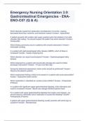 Emergency Nursing Orientation 3.0: Gastrointestinal Emergencies - ENA-ENO-C07 (Q & A)