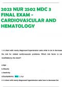 NUR 2502 &ndash; MDC 3 Final Exam &lpar;2023&rpar; &vert; Cardiovascular and Hematology Systems &vert; Complete Review with Questions and Answers