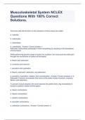 Musculoskeletal System NCLEX Questions With 100&percnt; Correct Solutions&period;
