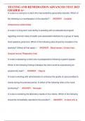 TESTING AND REMEDIATION ADVANCED TEST 2023  GRADED A&plus;