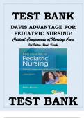 Test Bank Davis Advantage for Pediatric Nursing Critical Components of Nursing Care Third Edition Rudd, Kocisko Newest Edition Test Bank Davis Advantage for Pediatric Nursing, 3e Rudd Test Bank
