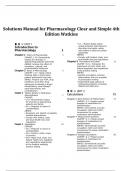 Solutions Manual for Pharmacology Clear and Simple 4th Edition Watkins / All Chapters 1-21