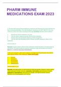 PHARM IMMUNE  MEDICATIONS EXAM 2023