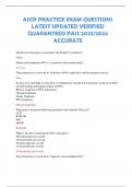 ASCP PRACTICE EXAM QUESTIONS  LATEST UPDATED VERIFIED  GUARANTEED PASS 2023&sol;2024  ACCURATE