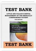 TEST BANK FOR LITTLE AND FALACE'S DENTAL MANAGEMENT OF THE MEDICALLY COMPROMISED PATIENT 9TH EDITION LATEST UPDATE WITH ALL CHAPTER 1-30 QUESTIONS AND CORRECT ANSWERS 100&percnt; COMPLETE SOLUTION