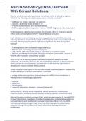 ASPEN Self-Study CNSC Quizbank With Correct Solutions&period;