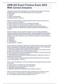 ARM 402 Exam Practice Exam 2023 With Correct Answers&period;