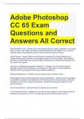 Adobe Photoshop CC 65 Exam Questions and Answers All Correct