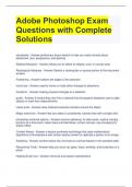 Adobe Photoshop Exam Questions with Complete Solutions 