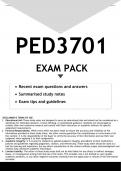 PED3701 EXAM PACK 2023 - DISTINCTION GUARANTEED