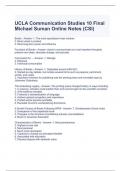 UCLA Communication Studies 10 Final Michael Suman Online Notes(CSI) Exam