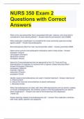 NURS 350 Exam 2 Questions with Correct Answers 