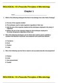  BIOLOGICAL 101>Prescotts Principles Of Microbiology Exam 2023 With 100% Correct Answers