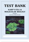 TEST BANK FOR KARPS CELL AND MOLECULAR BIOLOGY 9TH EDITION BY GERALD  KARP ALL CHAPTERS COVERED GRADED A+ 2023-2024