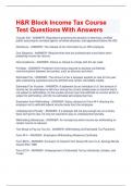 H&R Block Income Tax Course Test Questions With Answers