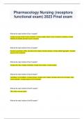 Pharmacology Nursing &lpar;receptors  functional exam&rpar; 2023 Final exam