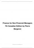 SOLUTIONS MANUAL for Finance for Non-Financial Managers 7th Canadian Edition by Pierre Bergeron Updated A+