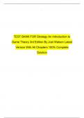 TEST BANK FOR Strategy An Introduction to Game Theory 3rd Edition By Joel Watson Latest Version With All Chapters 100&percnt; Complete Solution