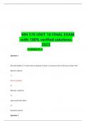 MN 576 UNIT 10 FINAL EXAM -with 100% verified solutions-2023