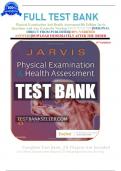 FULL TEST BANK Physical Examination And Health Assessment 8th Edition Jarvis Questions And Ans&comma; Exams for Nursing