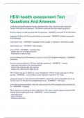 bundle for HEALTH ASSESSMENT HESI LATEST VERSION ACTUAL EXAM QUESTIONS AND CORRECT DETAILED ANSWERS