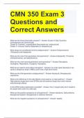 CMN 350 Exam 3 Questions and Correct Answers 