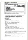 Pearson Edexcel Level 3 Further Mathematics Advanced PAPER 4D  Decision Mathematics 2  June 2023