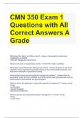 CMN 350 Exam 1 Questions with All Correct Answers A Grade