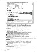 Pearson Edexcel Level 3 GCE  Further Mathematics Advanced PAPER 3B Further Statistics 1 June 2023