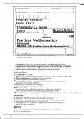 Pearson Edexcel Level 3 GCE Further Mathematics Advanced PAPER 3A  Further Pure Mathematics 1 June 2023
