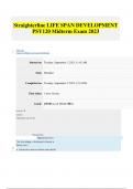Straighterline LIFE SPAN DEVELOPMENT PSY120 Midterm Exam 2023.