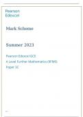Pearson Edexcel GCE A Level Further Mathematics (9FM0) Paper 3C Marking scheme June 2023