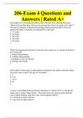 206-Exam 4 Questions and Answers | Rated A+