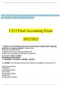 Updated 2023 WGC C213 Final Exam Accounting For Decision Makers Questions and ASnswers 2023 &lpar;A&plus; GUARANTEE&rpar;&rpar;