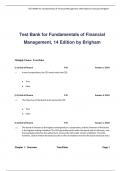 TEST BANK for Fundamentals of Financial Management 14th Edition by Houston Brigham All Chapters Updated A+