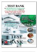 A+ TEST BANK for MICROBIOLOGY Fundamentals: A Clinical Approach 3rd Edition by Cowan Marjorie Kelly & Smith Heidi, Jennifer Lusk (2018), Chapters 1-22, ISBN-13 978-1259709227